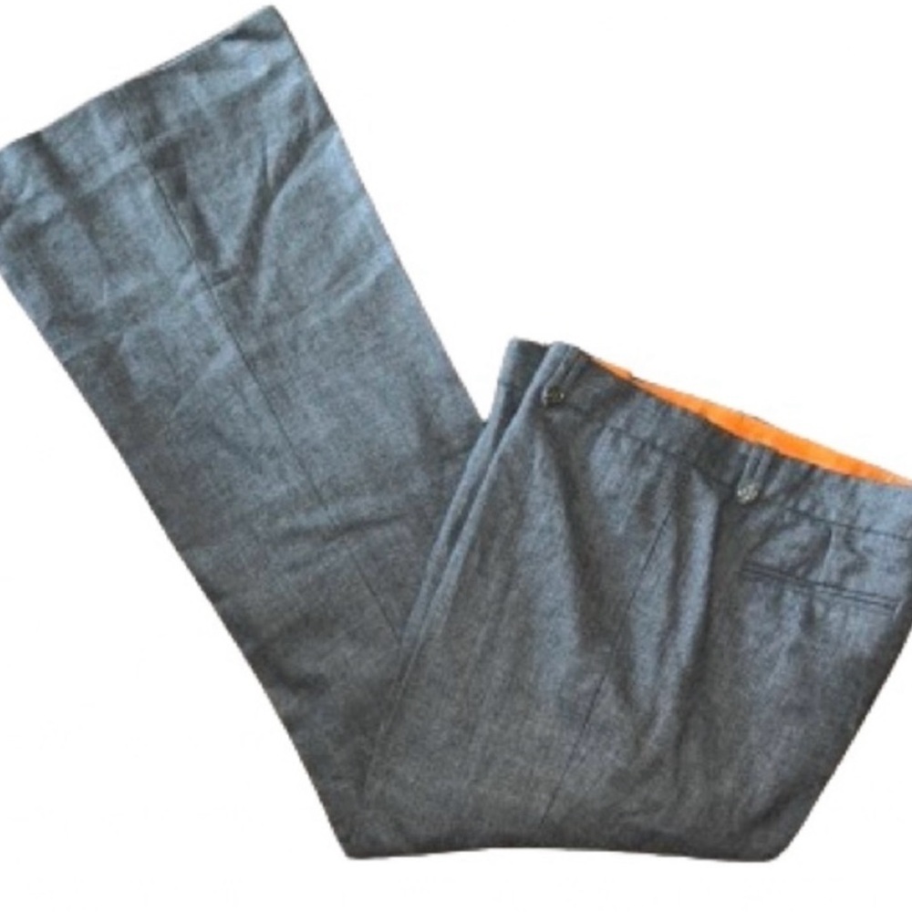 Tory Burch gray wool wide leg trousers size 12 - but fits like an 8/10 - Picture 2 of 9